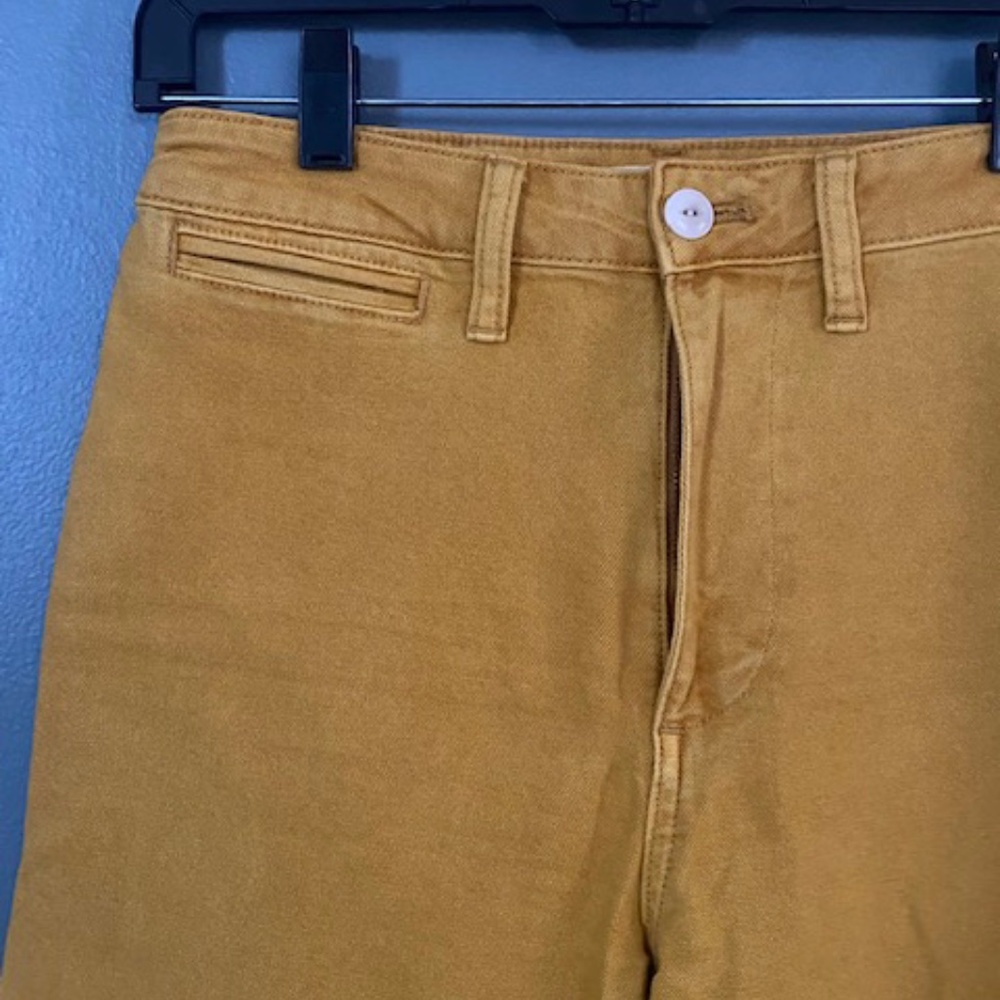 Madewell Crop Mustard Wide Leg Jean